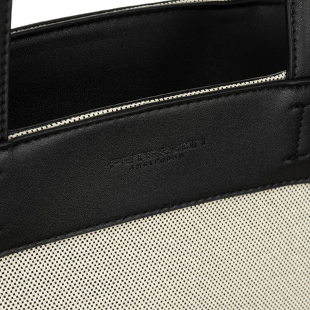Torba damska typu shopper w beżowo-czarnym kolorze - Peterson