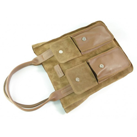 Torba skórzana XXL Vera Pelle zamszowa, pojemna, Camel BYC88C