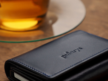 Portfel BOSTO wykonany z delikatnej skóry Italia granatowy