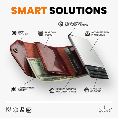 Portfel PORTER Go wykonany z roślinnie garbowanej skóry Nomad czerwony