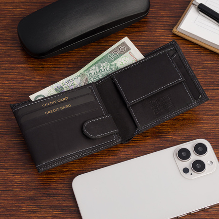 Portfel męski mały Wild Tiger - czarny