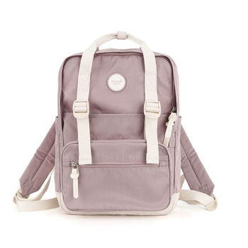 Duży, miejski plecak damski w lawendowym kolorze zawieszony na regulowanych szelkach - Himawari