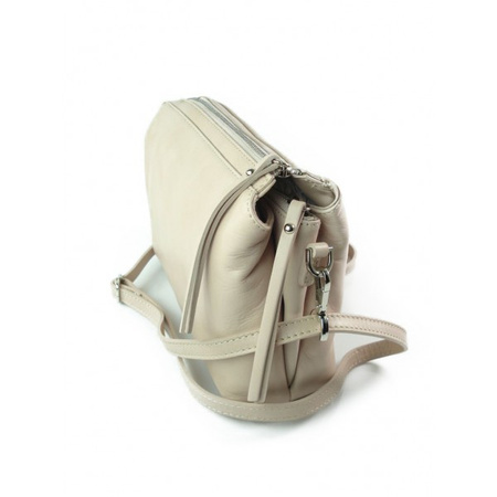 Listonoszka skórzana Vera Pelle 3 komory różowa jasna VP3K3RR