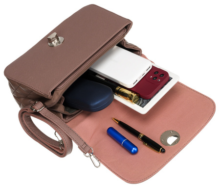 Listonoszka damska David Jones w kolorze dusty pink z kieszeniami