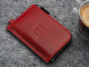 Portfel OLDTIMER SLIM  wykonany z roślinnie garbowanej skóry Nomad czerwony