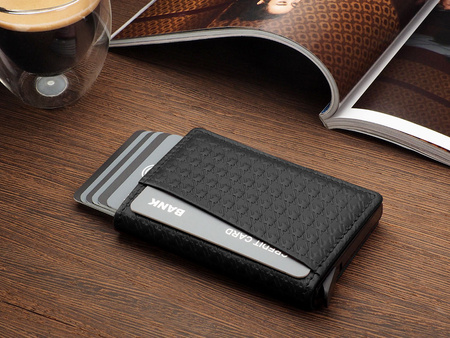 Portfel KANGOO - PEPIT Decor wykonany z delikatnej skóry Italia czarny