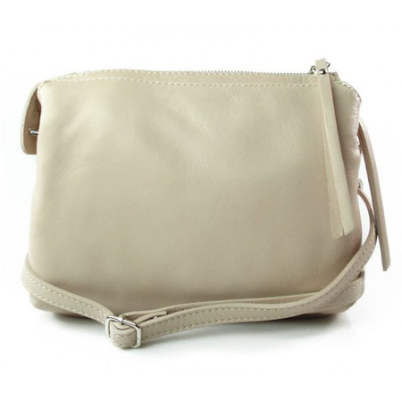 Listonoszka skórzana Vera Pelle 3 komory różowa jasna VP3K3RR