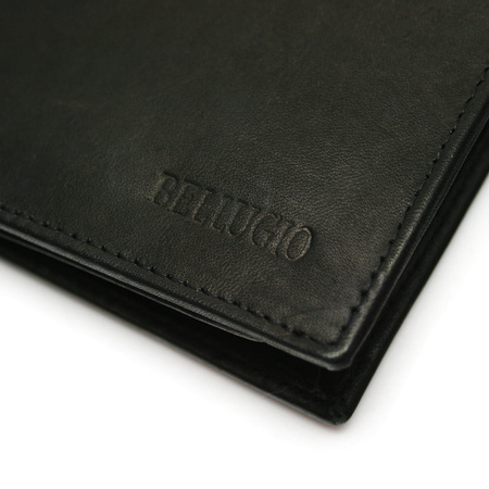 Portfel męski z kolorową wstawką Bellugio - czarno-czerwony