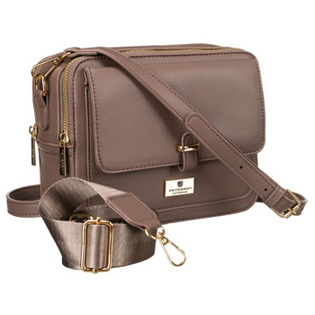 Listonoszka damska brązowa ze skóry ekologicznej - Peterson