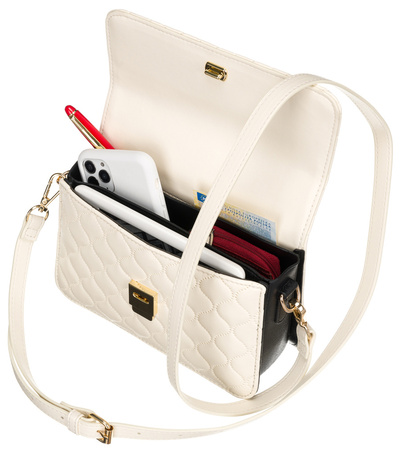 Elegancka, pikowana listonoszka crossbody - David Jones