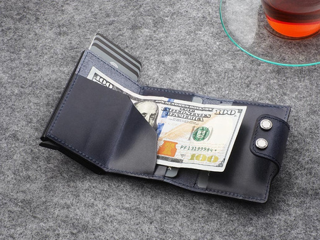 Portfel DOPPIO wykonany ze skóry Nomad granatowy