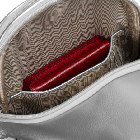 Saszetka damska Peterson srebrna z eko skóry na ramię crossbody