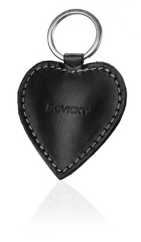 Brelok do kluczy w kształcie serca ze skóry naturalnej - Rovicky