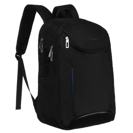 Plecak miejski Peterson z przegrodą na laptopa, czarny nylonowy