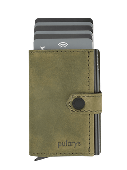 Portfel HIKER wykonany z polerowanej i woskowanej skóry Hunter oliwkowy