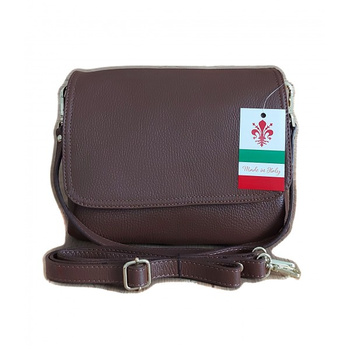 Piękna listonoszka dużo schowków ,skórzana Włoska raportówka A5 Brązowa VP954M