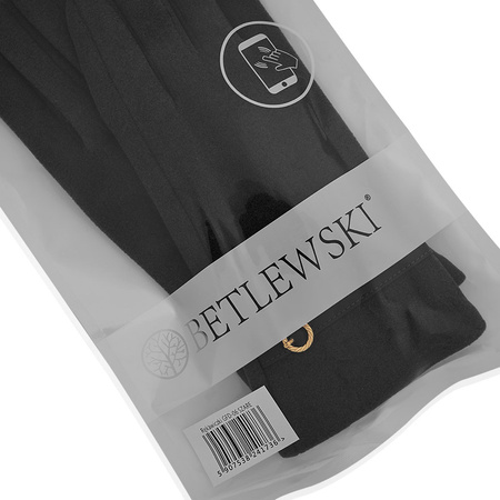 Damskie rękawiczki z paseczkiem VELVET czarny