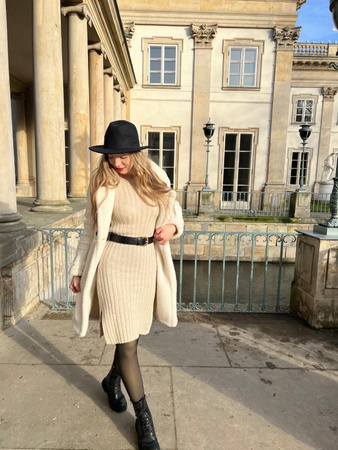 Skórzany pasek damski EMILY czarny 75-92-cm