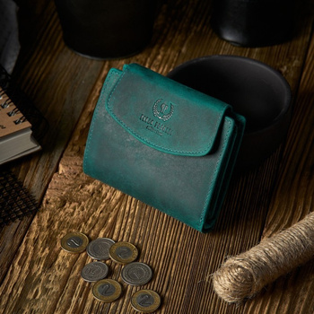 Portfel damski skórzany vintage zielony RFID Paolo Peruzzi T-12-GR