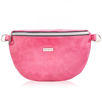 Saszetka skórzana damska na pas różowa Paolo Peruzzi Z-15-PI