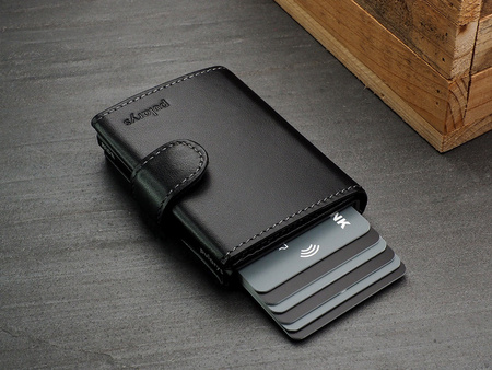 Portfel SOHO wykonany z delikatnej, ekskluzywnej skóry Italia czarny