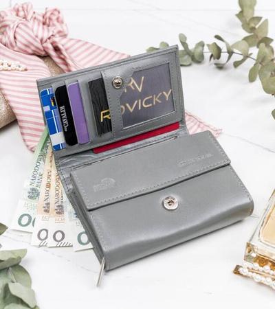 Skórzany portfel damski z miejscem na zdjęcia i systemem RFID - 4U Cavaldi