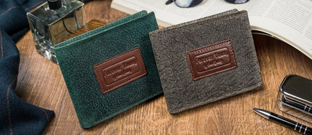 Portfel męski skórzany w zielonym kolorze - Forever Young