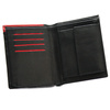 Portfel męski z kolorową wstawką Bellugio - czarno-czerwony