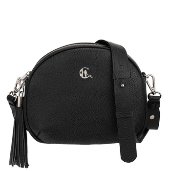 Torebka listonoszka Canaletto ze skóry naturalnej - czarna elegancja