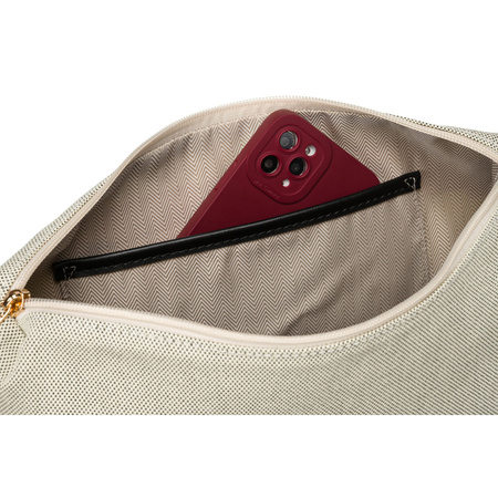 Torba damska typu shopper w beżowo-czarnym kolorze - Peterson