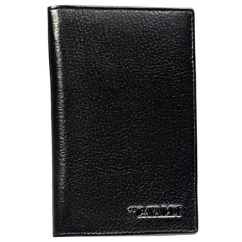 Czarne etui na karty i paszport bez zapięcia zewnętrznego wykonane ze skóry naturalnej - 4U Cavaldi