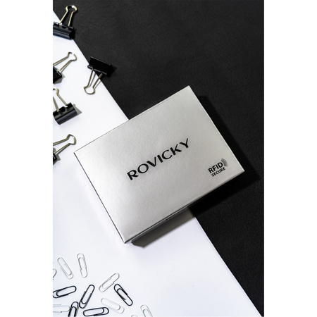 Eleganckie etui na dokumenty w czarnym kolorze wykonane ze skóry naturalnej - Rovicky