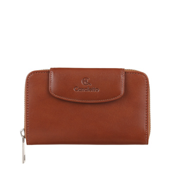 Portfel damski skórzany Canaletto - elegancja w koniakowym wydaniu