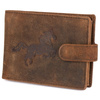 Portfel skórzany męski z tłoczeniem koń Bellugio - rdzawy