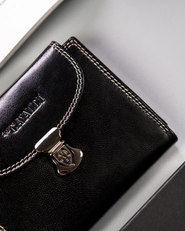 Portfel damski skórzany na zatrzask z technologią RFID - 4U Cavaldi