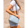 Listonoszka damska crossbody niebieska z paskiem eko skóry Peterson