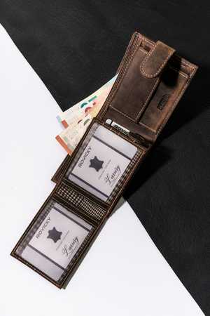 Portfel z naturalnej skóry męski na zatrzask - Buffalo Wild