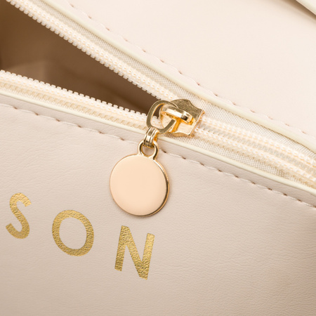 Kosmetyczka podróżna ze skóry ekologicznej - Peterson, biały organizer