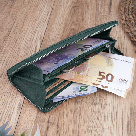 Zestaw prezentowy dla niej portfel damski skórzany T-08-GR i etui T-51-GR