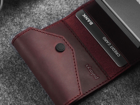 Portfel PORTER Go wykonany z woskowanej skóry Hunter wiśniowy