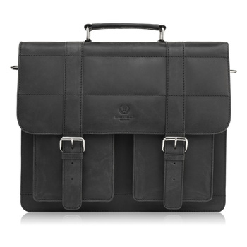 Torba męska skórzana czarna vintage Paolo Peruzzi T-100-HBL