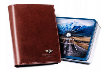 Elegancki, duży portfel męski ze skóry naturalnej - Peterson