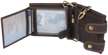 Portfel męski skórzany z RFID - Always Wild, brązowy, duży