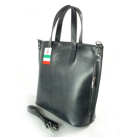 SZARA - GRAFIT WŁOSKA DUŻA TORBA SHOPPER BAG A4  SB546G2