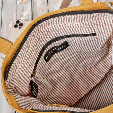 Torba damska na ramię shopper dua wegaska materiaowa pojemna óta Paolo Peruzzi E-17-YL