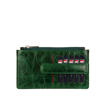 Etui na karty skórzane Canaletto w eleganckim zielonym kolorze