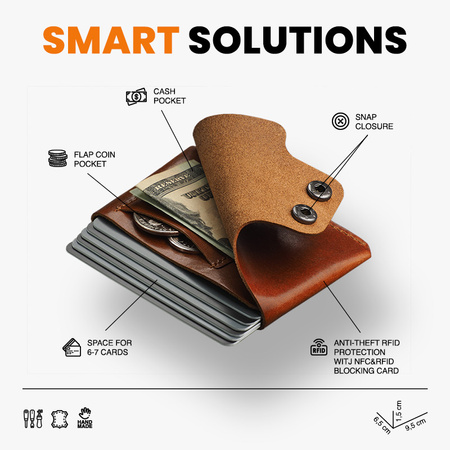 Portfel HOBBY wykonany ze skory Nomad brązowy