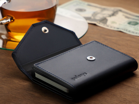 Portfel PORTER Go wykonany z miękkiej w dotyku skóry Italia granatowy