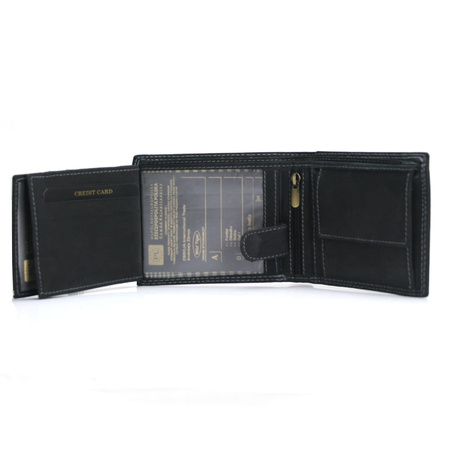 Portfel męski skóra nubuk Wild Tiger - czarny