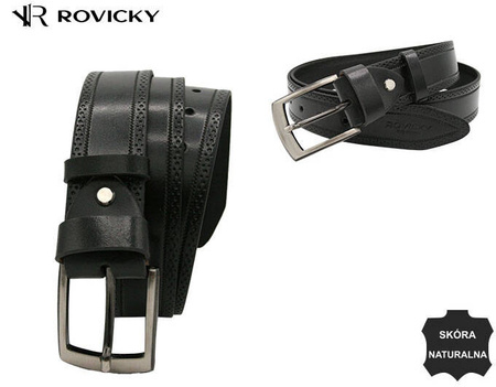 Szeroki, skórzany pasek męski - Rovicky 95